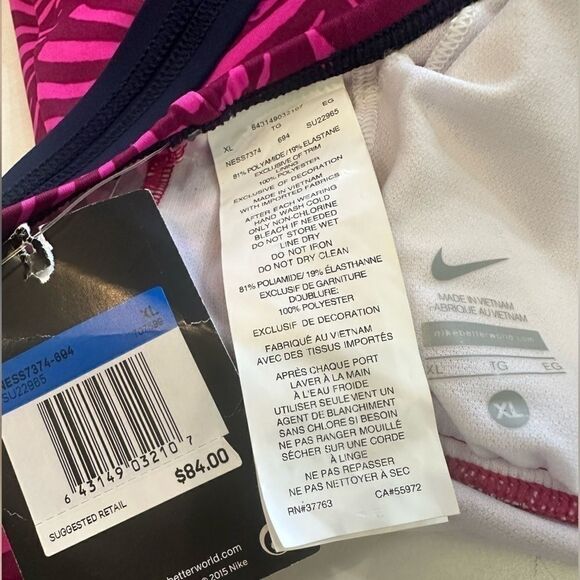 Nike Pink Padded Top One Piece Swim Suit - Picture 4 of 4